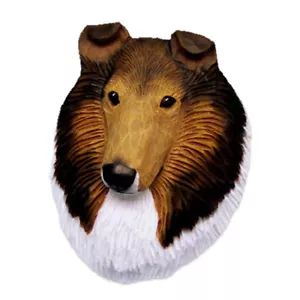 Collie Kopfplakette Figur Sand grob - Bild 1 von 1