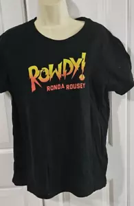 WWE T-shirt Rowdy Ronda Rousey Adult 2X Black Authentic Wear Wrestling 2018 - Picture 1 of 5