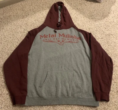 Metal Mulisha Anti Est. MCMXCIX Hoodie Gray/Maroon Mens Size *Large - Image 1 of 3