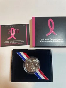 2018-D Breast Cancer Uncirculated Commemorative Half Dollar - Picture 1 of 2