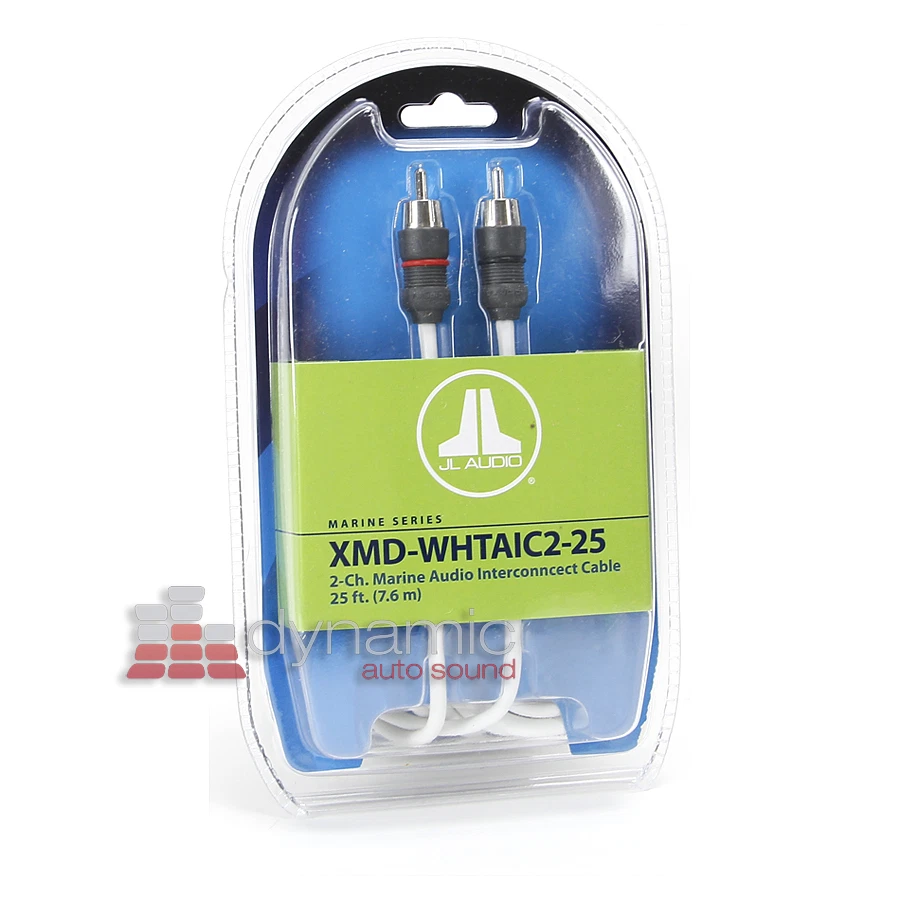 JL AUDIO XMD-WHTAIC2-25 Marine 25 ft. 2-Channel White Color RCA Boat Amp Cable - Image 1 of 2