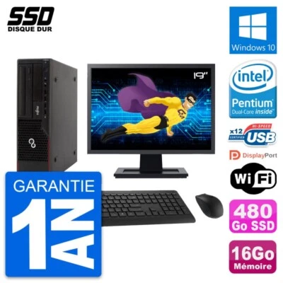 PC Fujitsu E910 Dt Pantalla 19" Intel G630 RAM 16Go SSD 480Go Windows 10 Wifi - Imagen 1 de 4