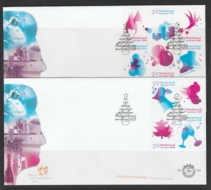 NETHERLAND - 2005 CHRISTMAS set of 10 VF Used on TWO FDCs - Bild 1 von 1
