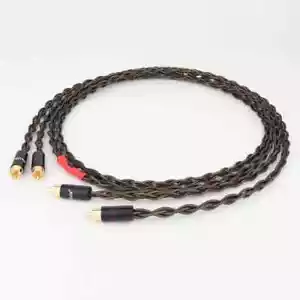 Paar 6N Kupfer versilbert RCA Kabel vergoldet Stecker Signal Verbindungskabel - Bild 1 von 8