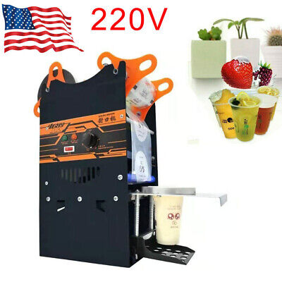 220V Electric Plastic Drink Tea Cup Sealer Bubble Tea Sealing Machine 300Cups/h • 159.99$