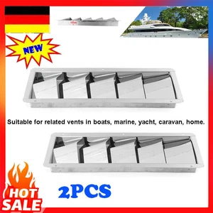 2x Lüftungsblech Edelstahl 5-Slots Rostfrei Boot Motor Belüftung Lüftungsgitter. - Bild 1 von 11