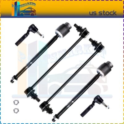 Fit For 2004-2012 Chevrolet Malibu Set Of 6 Front Tie Rod End Sway Bar Link - Imagem 1 de 4