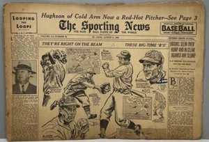 Lou Boudreau These Big-Time Autographed Sporting News Newspaper JSA Authentic - Picture 1 of 4