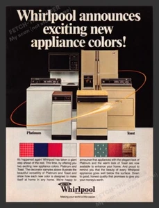 Whirlpool Appliances anuncia nuevos colores anuncio impreso de la década de 1980 1984 - Imagen 1 de 1