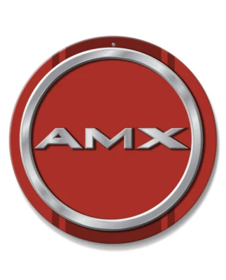 LEGEND LINES 1968 - 1969 AMC AMX Quarter Panel Circle Emblem Round Aluminum Sign - 14 colors