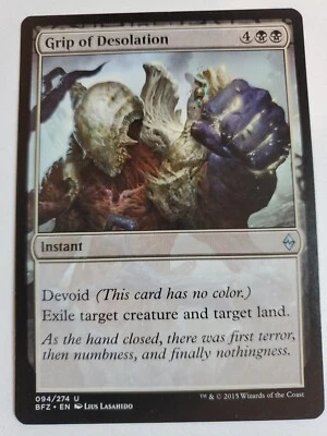 MTG Magic The Gathering Card Grip of DesolationInstant Black Battle Zendikar - Image 1 of 2
