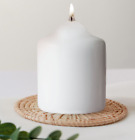 Ivory Unscented Pillar Candle 50 Hour Burn Wax Home Decor 8cm Church Candles