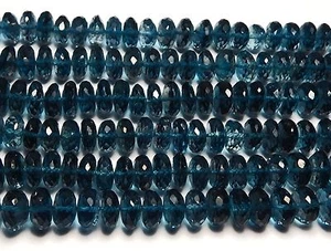 10" Strand LONDON BLUE TOPAZ 7mm Faceted Rondelle Beads AA+ /L17 - Picture 1 of 1