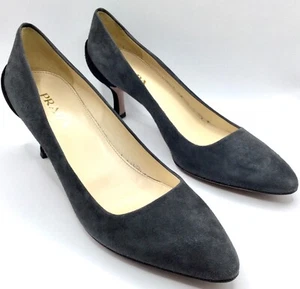 Women’s PRADA Donna Calzature Grey & Black Suede Pumps / Heels Size 7.5 - Picture 1 of 9
