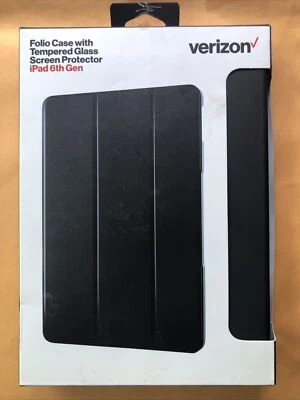 Verizon Folio Case & Tempered Glass Bundle for iPad 9.7(5th/6th Gen) - Black - Image 1 of 4