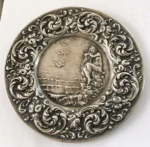 Antique Art Nouveau Sterling Unger Bros. Tray, Lady Of The Waves - Picture 1 of 7