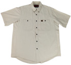 Wrangler Riggs Workwear Mens XL Beige Short Sleeve Button Down Collar 2 Pockets