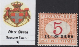 Italy Oltre Giuba - Tax n. 1 cv 108$  MH*  Super centered - Picture 1 of 3