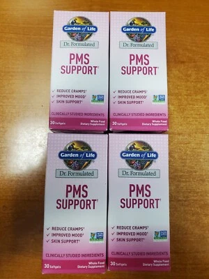 Paquete de 4: Garden Of Life PMS Support 30 geles blandos cada uno exp. 1/26 E2B Foto 1 de 4