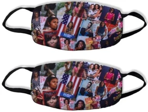 2-Pack - Michelle Obama "The Fashion World" Print Face Mask - Picture 1 of 3