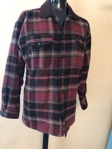 GAP Plaid Quilted Insulated Lined Wool Jacket Youth Boys XXL Corduroy Collar - Picture 1 of 2