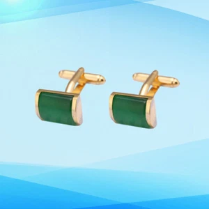 2pcs Green Opal Manschettenknöpfe Kreative Shirt Ärmel Ornament All-Match - Bild 1 von 11