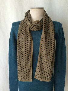CELINE SUPER RARE GOAT LEATHER SUEDE STADDED SCARF. 78.0" X 8.0" - Picture 1 of 9
