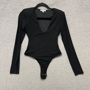 Good American Bodysuit Womens 1 (US S) Black Thong Shoulder Pads Minimalist - Bild 1 von 14