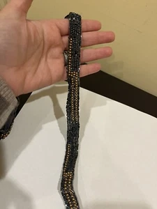 5/8” Wide Gray Silver Copper Bead Trim Edging 52” / 1.4 Yards NEW VINTAGE - Foto 1 di 3