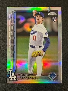 Roki Sasaki 2025 Topps Cromo Novato RC Refractor Dodgers - Imagen 1 de 2