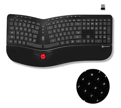 X9 Performance Ergonomic Wireless Keyboard with Trackball - Rechargeable, Bac... - Image 1 of 4