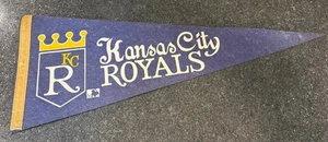Banderín de béisbol MLB vintage de los años 60 o 70 de Kansas City Royals azul tamaño completo🔥 - Imagen 1 de 7
