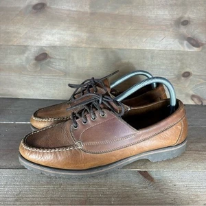 Zapatos ll bean para hombre talla 9.5 cuero marrón comodidad barco causal mocs - Imagen 1 de 8