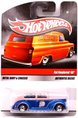 Hot Wheels 2009 Sweet Rides Fat Fendered 40 Blow Pop rosa/azul 5 velocidades Foto 1 de 4
