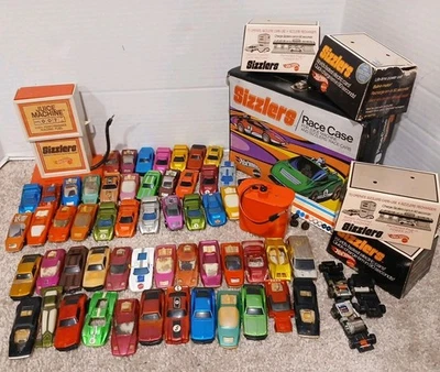 Vintage Redline Hot Wheels Sizzlers 30 Cars 28 Shells + Items Juice Machine  - Image 1 of 4