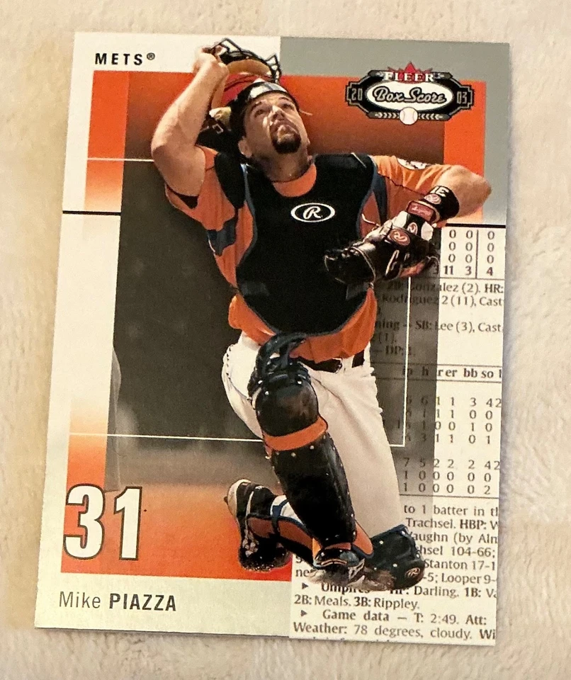 Mike Piazza Fleer Box Score 2003 #26 - Image 1 of 2