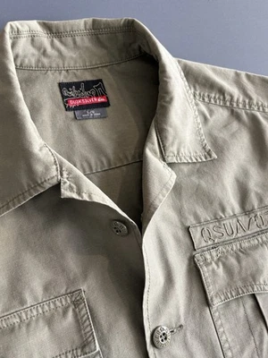 Quicksilver Army Green Embroidered  Utility Two Pocket Shirt - Size Large - Image 1 of 4
