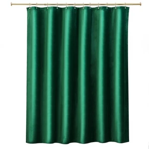 Tenda da doccia verde velluto verde pavone pleuche ispessita morbida liscia pleuche... - Foto 1 di 7
