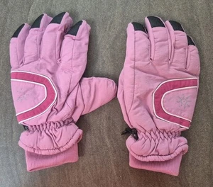 Thinsulate Pink Black Gloves Insulation 40 Gram Lined One Size Ladies Snow Cold - Picture 1 of 19