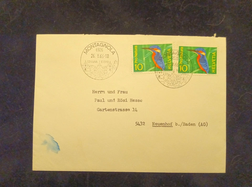 Bloque de estampillas postales suizas con letras de Suiza 1966 Foto 1 de 1
