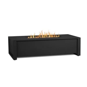 Real Flame Keenan 52" x 26" Aluminum Propane Fire Table in Black - Picture 1 of 7