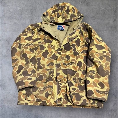 Vintage 80s Duck Camo Jacket Gore Tex L With Hood USA Made Outdoor Products - Image 1 of 4