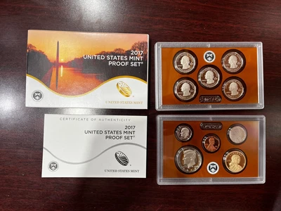 2017 Proof Set. 2 sets in 1. Proof Set, .25 set & $1 set. Clad 10 Coins total. - Image 1 of 2