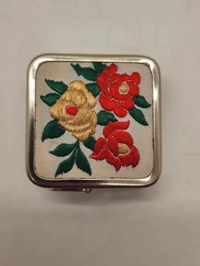 Vintage Metal and Fabric Floral Miniature Measuring Tape Made in Western Germany - Picture 1 of 9
