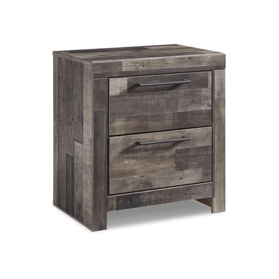 Mesita de noche de dos cajones con diseño exclusivo de Ashley Derekson - multicolor, rústica Foto 1 de 4