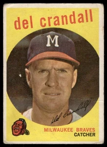 1959 Topps #425 Del Crandall White/lighter back PR/VG - Picture 1 of 2