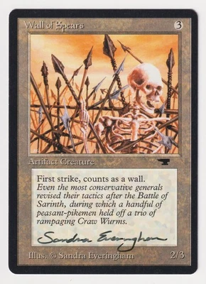 Signed Wall of Spears LP Antiquities Artist Sandra Everingham 1994 MTG Magic! - Image 1 of 2