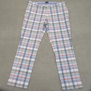 Peter Millar Crown Crafted Herrenhose 40 x 32 Seersucker Performance kariert neu ohne Etikett - Bild 1 von 10