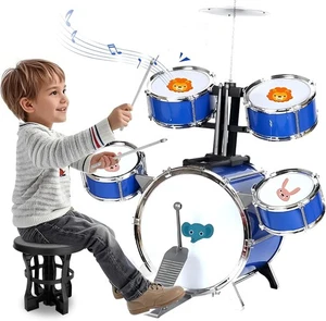 NonKob Batteria per Bambini, Set di Batteria Jazz per Bambini 5 tamburi con Sgab - Foto 1 di 7