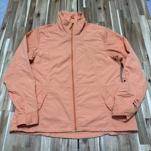 Eddie Bauer Travex Jacket Womens L Orange Lightweight Full Zip Windbreaker - Picture 1 of 6